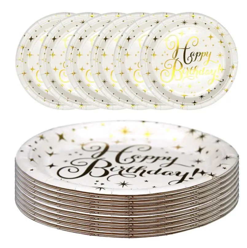 Birthday Party Supplies  Gilding  Disposable Paper Tableware kit Party Decorations for Kids