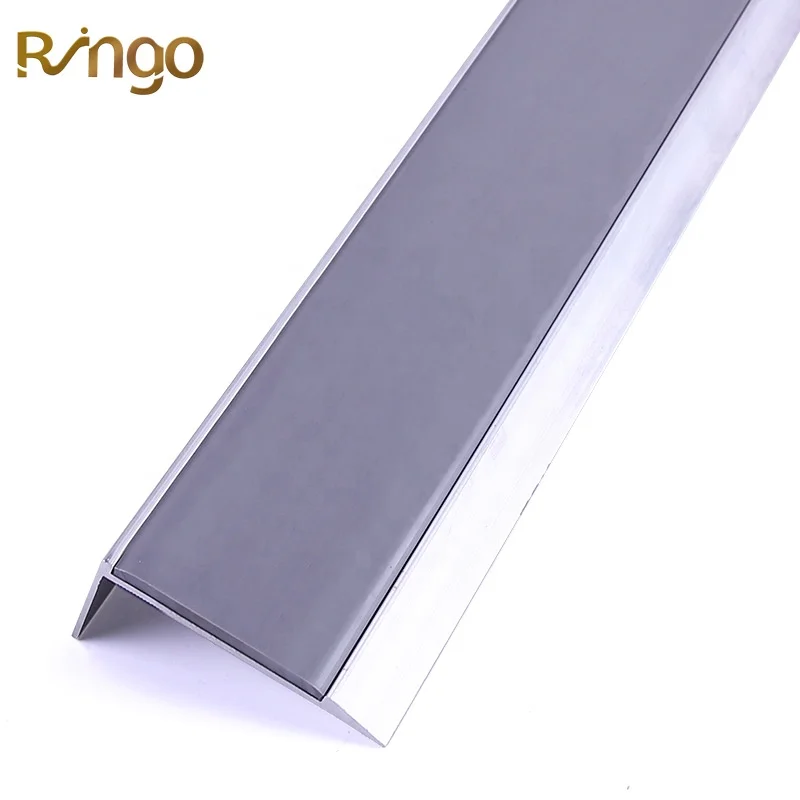 Customized color floor building materials polyvinyl chloride insert aluminum anti slip stair nosing trim rubber step edge strips