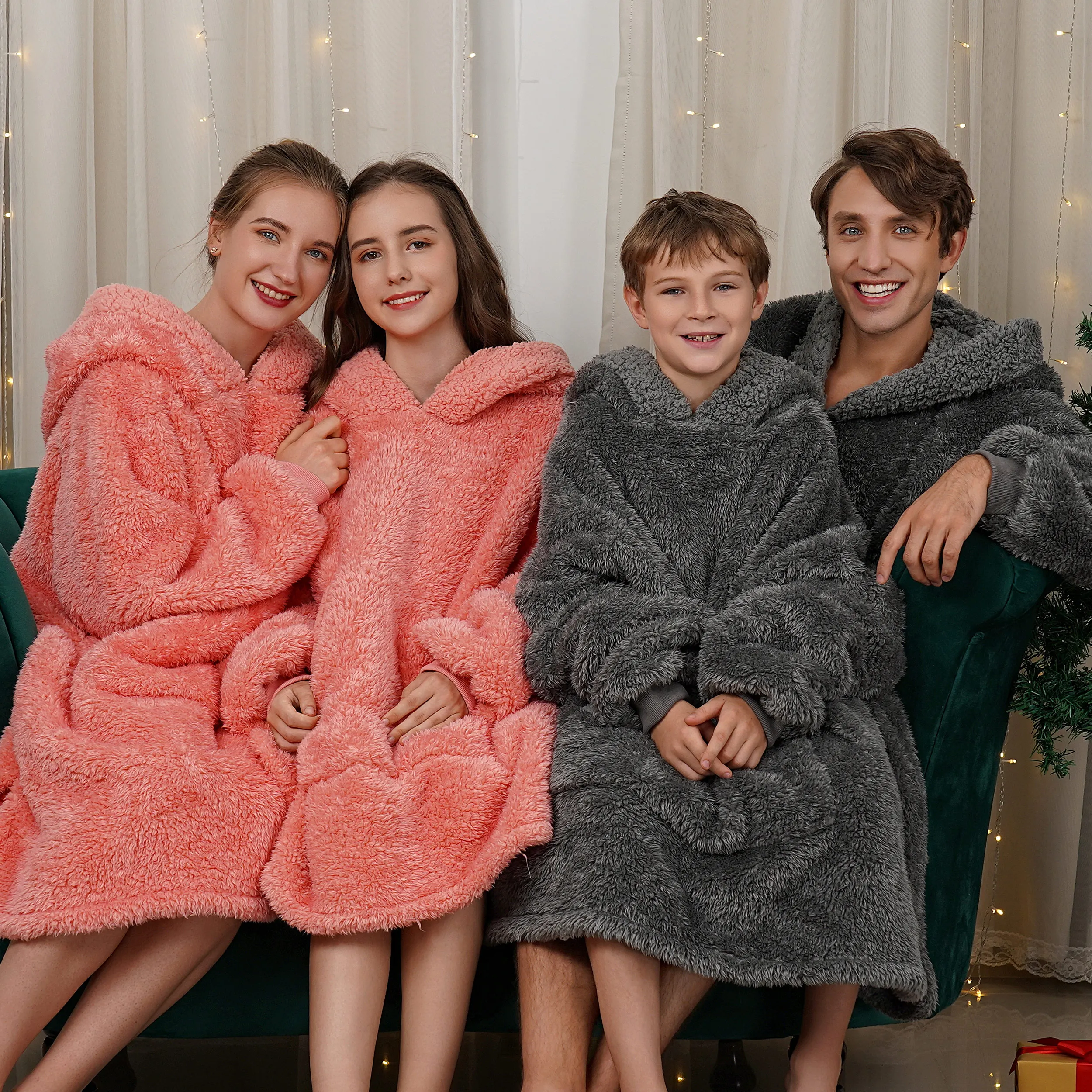 Оптовая продажа, удобное одеяло с капюшоном большого размера, одеяло для свитера, зимнее одеяло большого размера, плюшевое одеяло с капюшоном