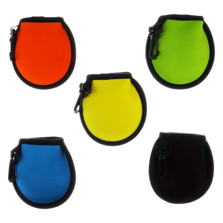 Wholesale Single Golf Ball Bag Portable Pocket Neoprene Golfbag For Sports Carry Bag With Plastic Clip Golfball Cleaner Pouch