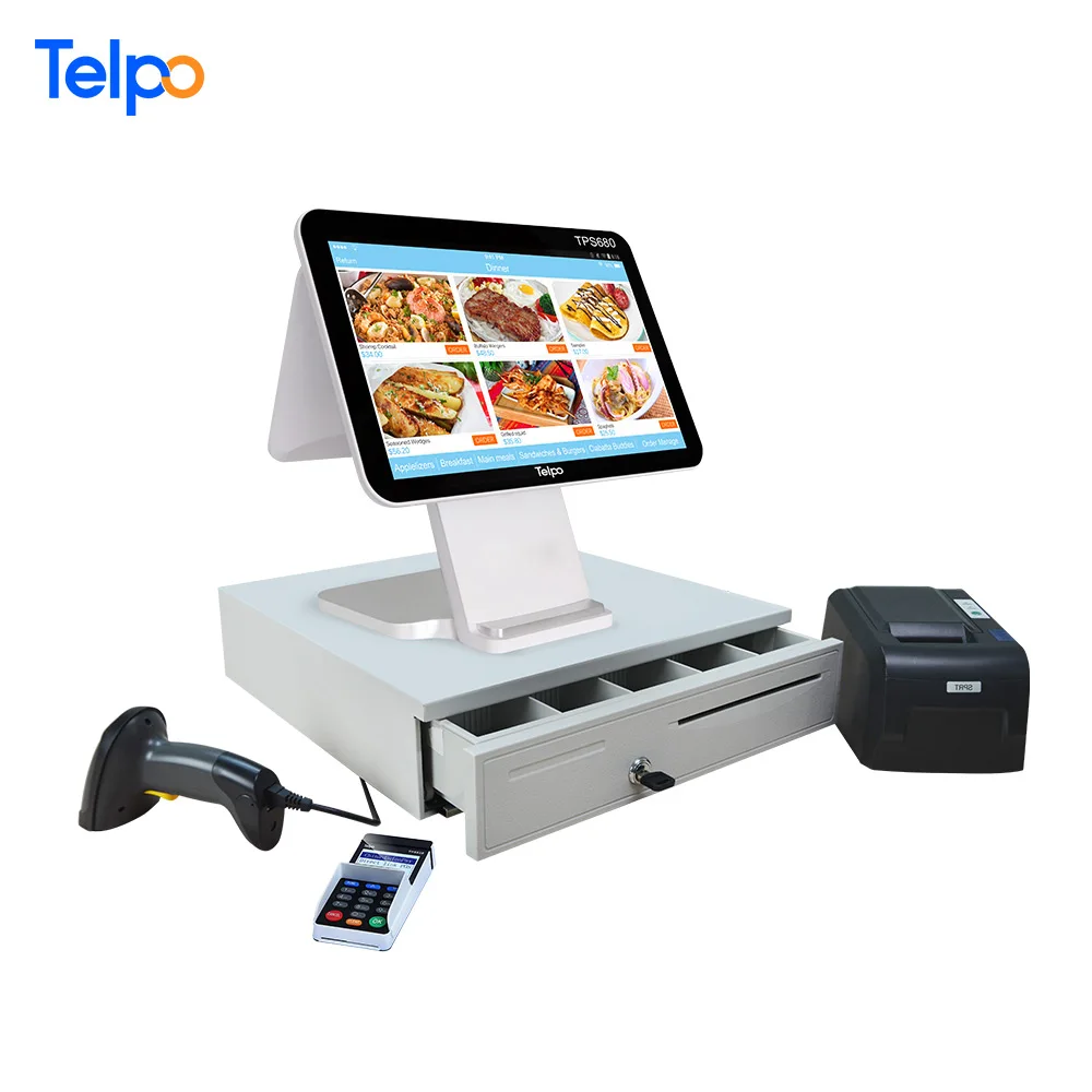 Android/Windows Cheap Supermarket Dual Screen Quad core Point of Sale hardware machine Cash Register