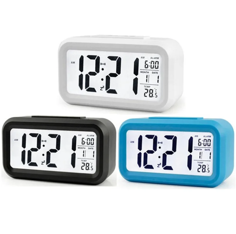 Smart Clock Night Light Alarm Clock Calendar Temperature LED Digital Alarm Clocks
