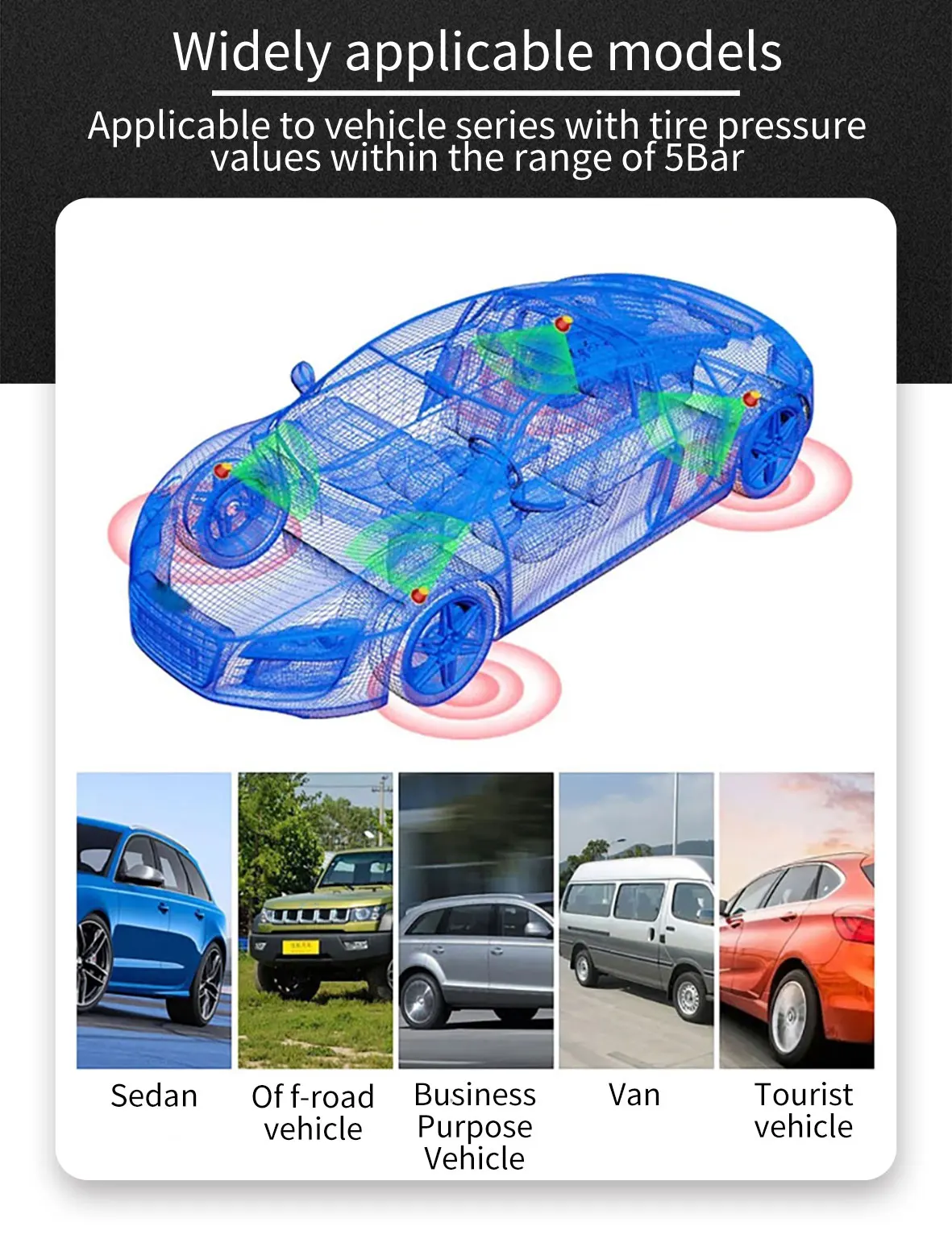 4 Sensors Car TPMS Tyre Pressure Monitoring System Solar Powered Digital LCD Display Auto Security Alarm Tester Automotive Test