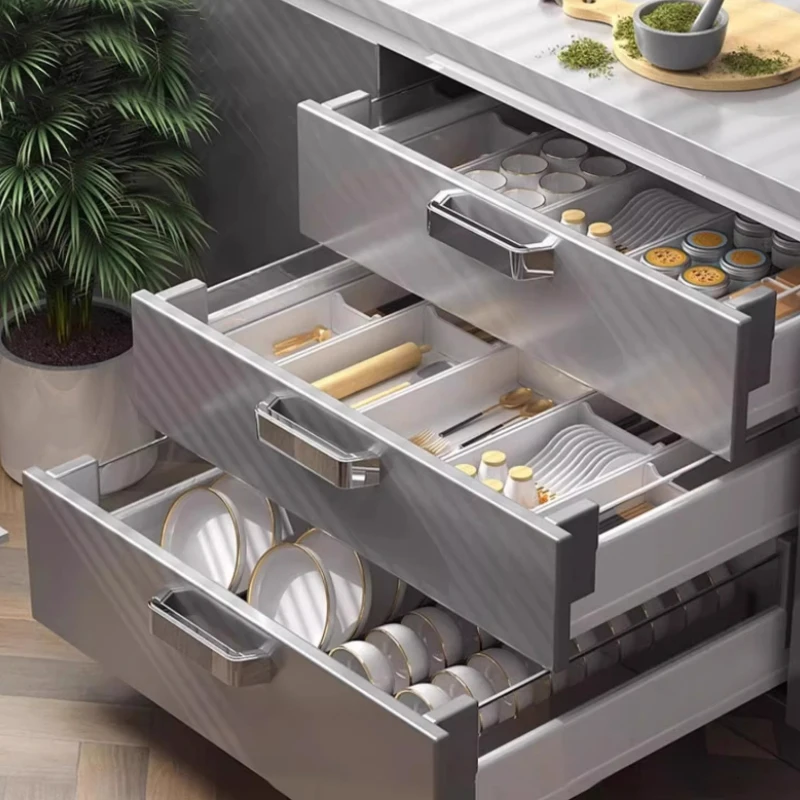 Kitchen Cabinet Aluminum Alloy Utensil Tray White Cutlery Holder Adjustable  Chopstick Storage box Bowls and Dish Holder