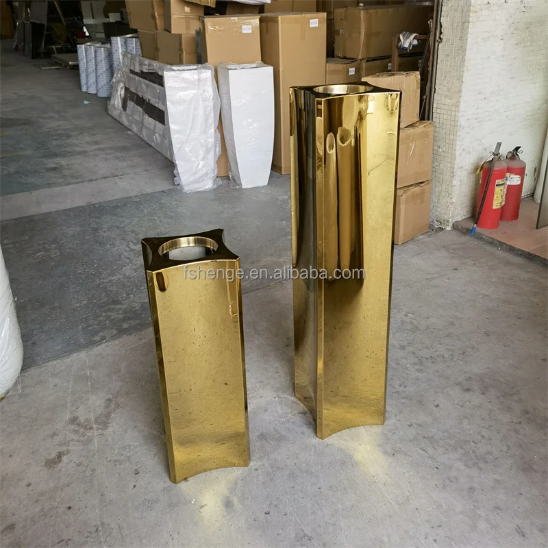 Modern Home Decor Luxury Flower Pot Gold Tall Flower Vase Outdoor Flowerpot Plant Pot for Houses