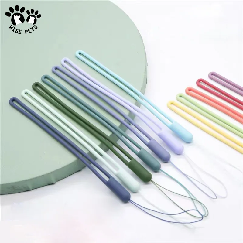 Liquid Silicone Necklace Phone Case Wrist Lanyard Keychain Strap Elastic Rubber Lanyard for iPhone Holder