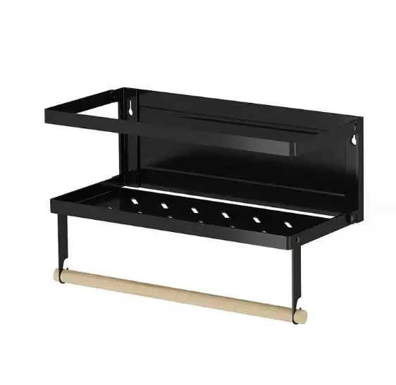 Magnetic Fridge Spice Rack Organizer for Kitchen,Magnetic Paper Towel Holder Rack Shelf for Refrigerator
