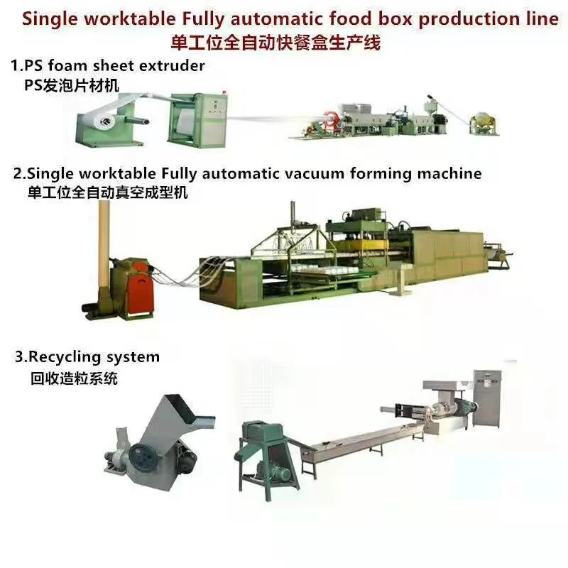 Polystyrene material foam sheet/foam plate/box/tray/container extruder machine