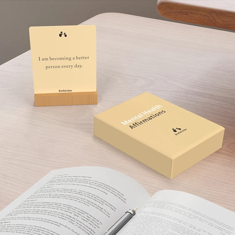 Custom Printing Affirmation Cards Deck Motivational Quote Card Mental Health Affirmation Cards Custom Printing With Stand Holder