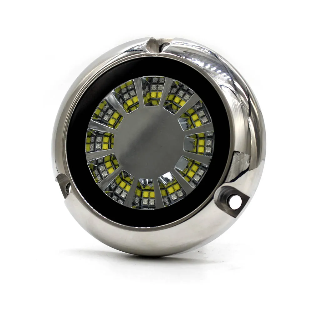 WEIKEN High Quality 316 Stainless Steel Ocean Sea Water Anti-corrosion Underwater Boat Light, Dual Color Flash Marine Lights