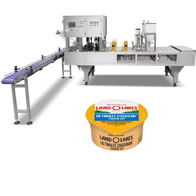 Hot Selling Automatic Liquid Tomato Sauce Butter Jam Honey Plastic K Cup Filling And Sealing Machine With Double-head Blanking -