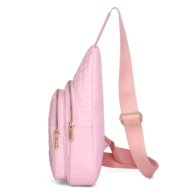 custom waterproof PU Leather Cross chest Bag single shoulder bag men women durable sling messenger chest sling bags for women