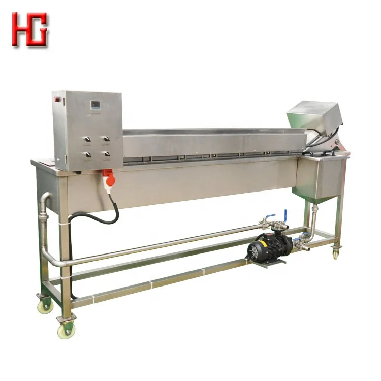Gas conveyor frying machine / LPG gas deep fryer continuous electric industrial deep fryer for sale