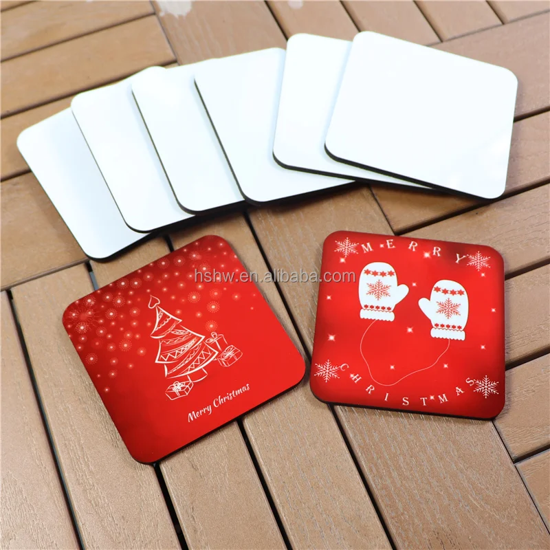 FREE SAMPLE Square Wood Placemat Printing Mdf Sublimation Cork Coasters 3mm Placemats Coaster For Heat Press