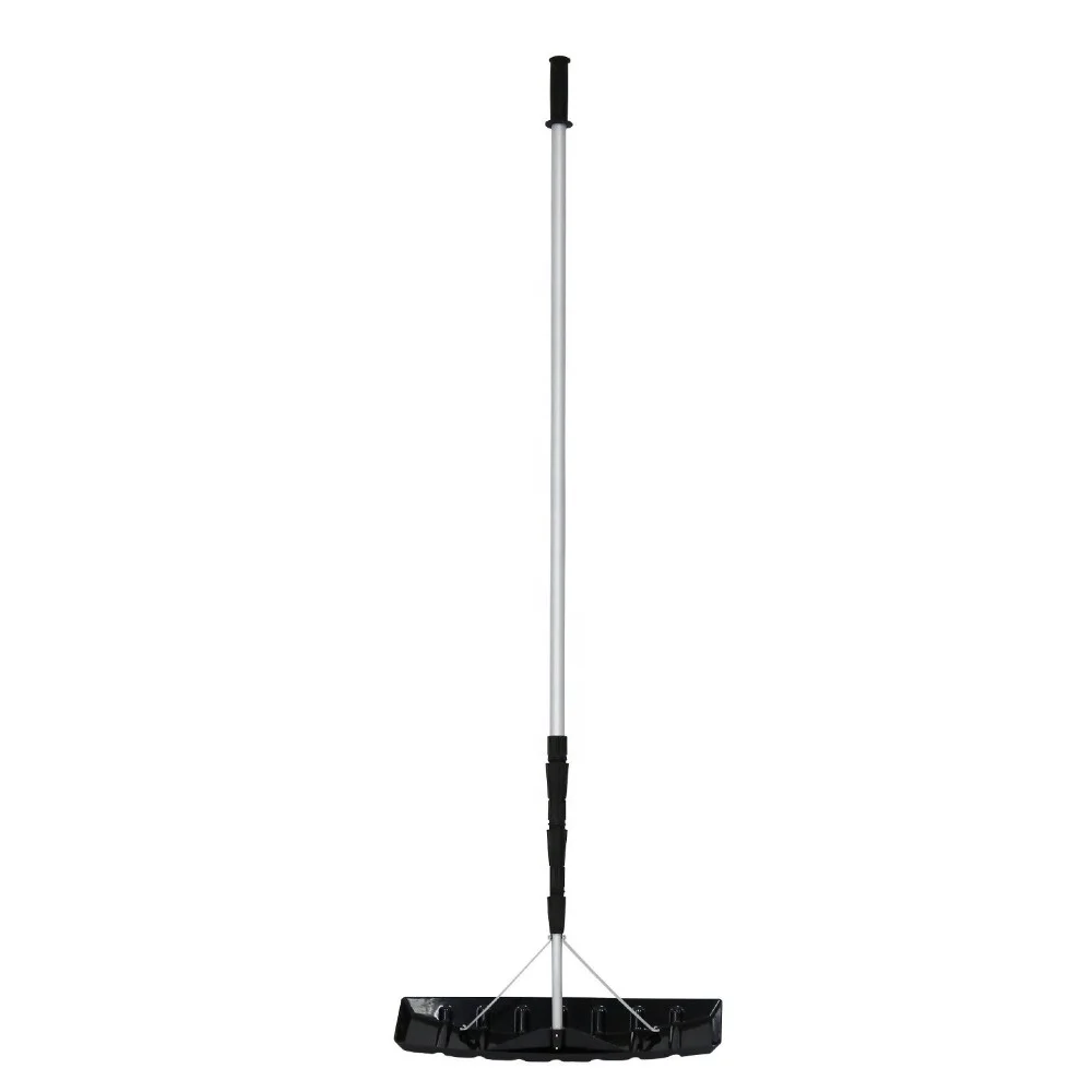 Winter snow tools telescopic roof snow pusher with plastic shovel head