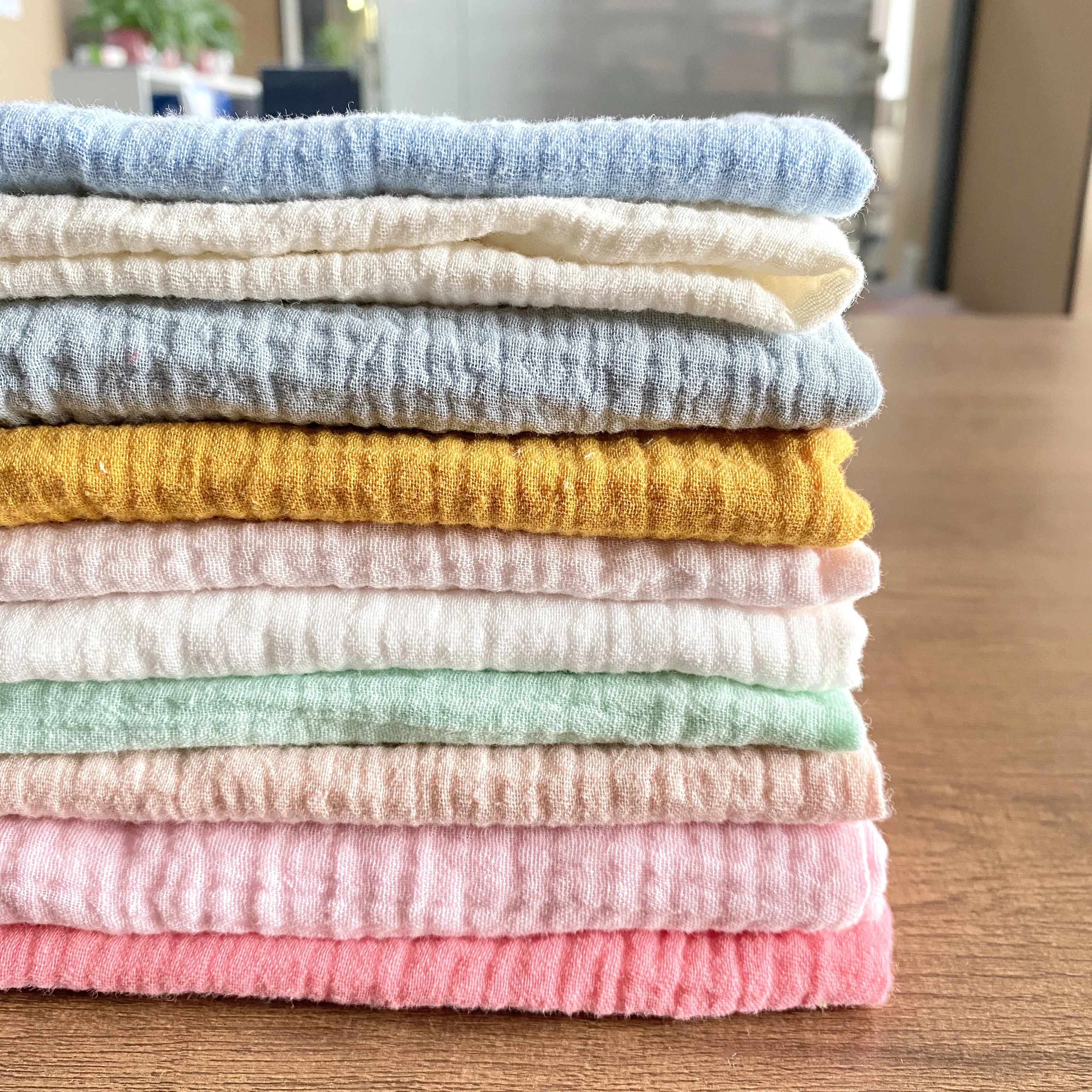 Plaid 70%bamboo 30%cotton Printed Gauze For Baby Bamboo Fiber Fabric