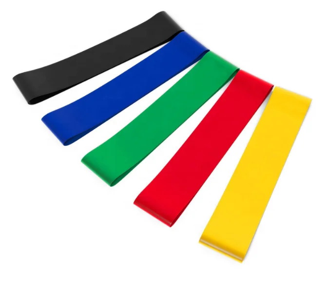 TPE Latex Long Exercise Resistance Elastic Band Customizable Logo Set for Fitness Home Workout Body Building Booty Stretch