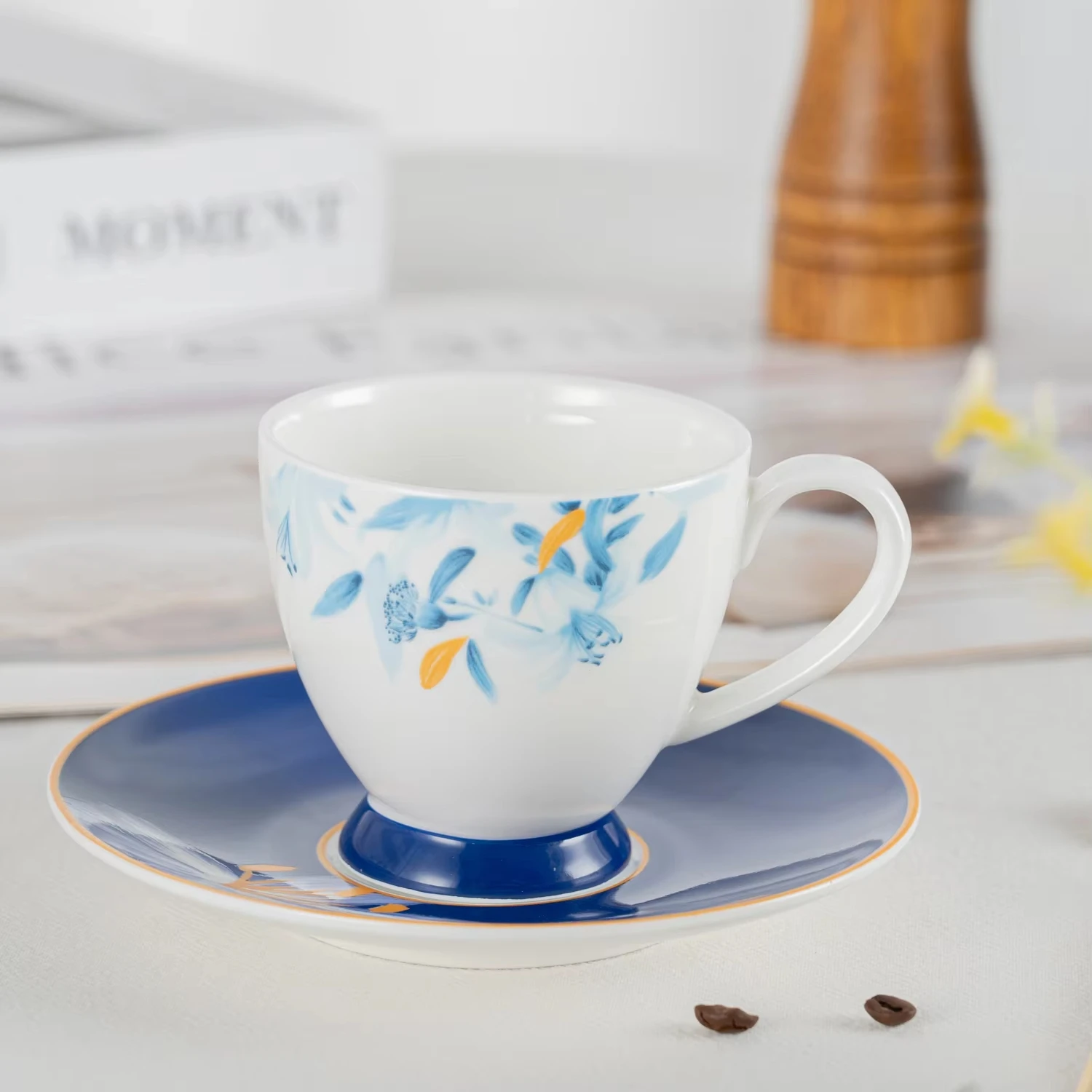 PITO 150ml classic afternoon coffee cup bone china coffee cup and saucer sets ceramic tea cup set with saucer