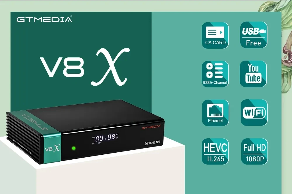 Распродажа GTMedia V8X IP SAT TV приставка DVB-S/S2/S2X Free to Air FTA цифровой Wi-Fi