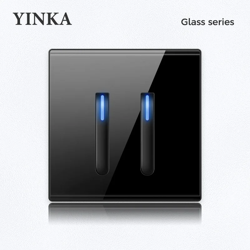 YINKA Home Wall Black Light Socket Switch New Design Electric Switches And Sockets Factory Supply Electronic Switch