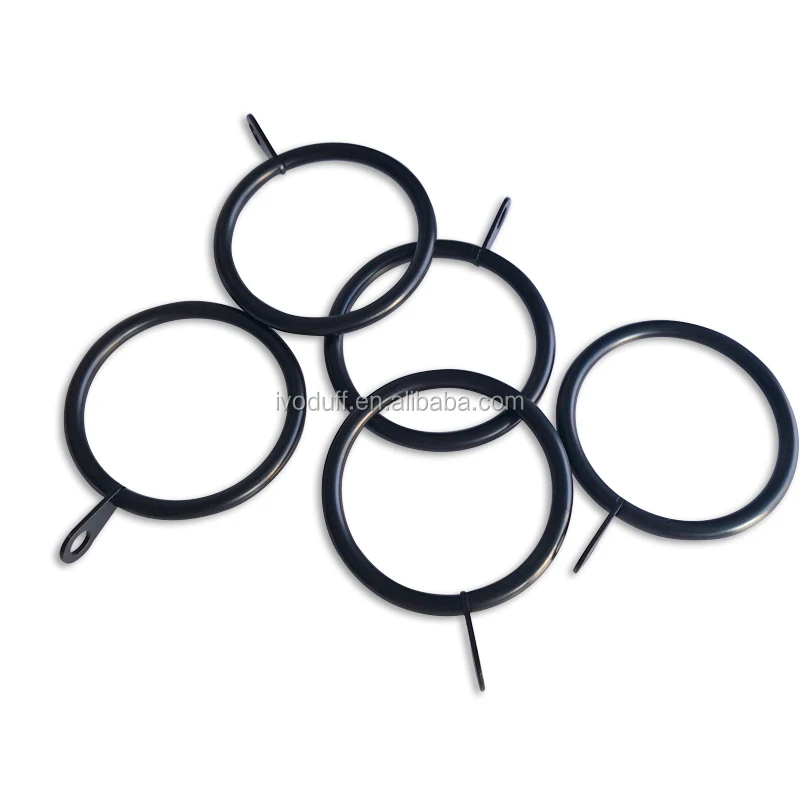 High Quality Black Metal Curtain Rings with Eyelets Curtain Hardware
