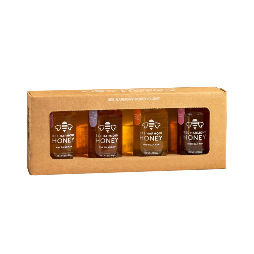 Wedding Party Gift Packaging Customizable Honey Clear Gift Box With Glass Jar Empty