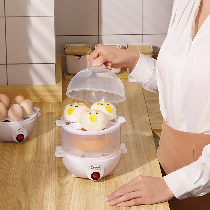 Egg Steamer With Timer Egg Rack Anti-Scalding Hot Pot Lifter Steamer Rack Mini Egg Steamer Household Small Breakfast Machine