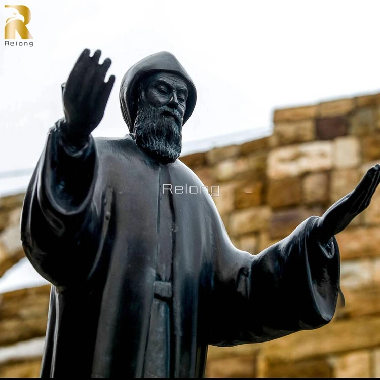 High Quality Custom Church Decor Bronze Saint Charbel Religious Statue for Sale