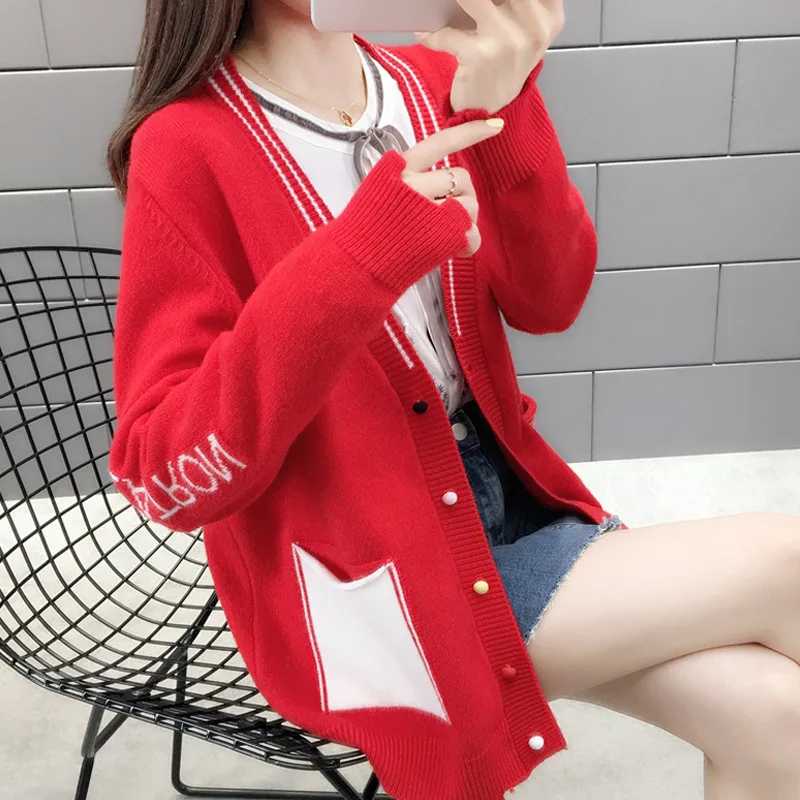Wholesale korean style lovely girls two pocket short open front cardigan sweater