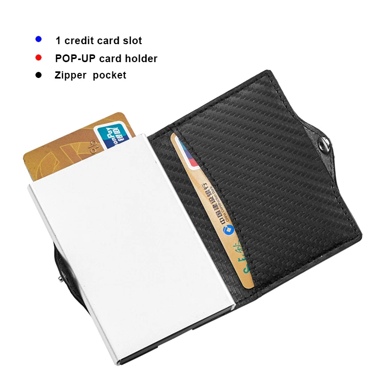 
2021 Hot selling RFID Aluminum Card Case Anti-Theft Credit Card Automatic Pop Up Wallet 