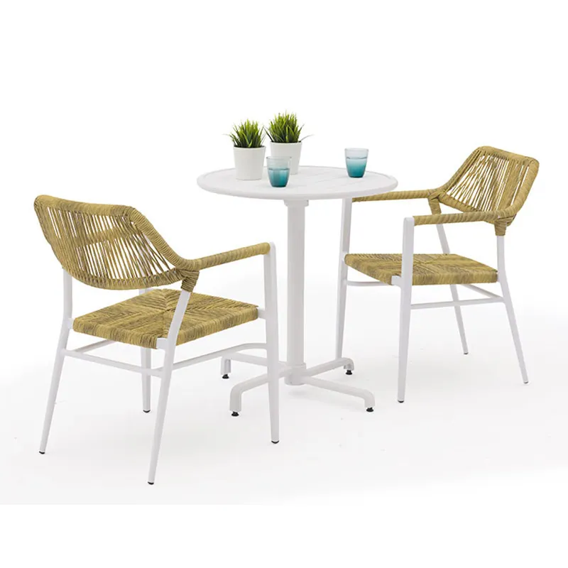 Outdoor  Furniture Aluminum Stacking Rattan Wicker Dining Chair