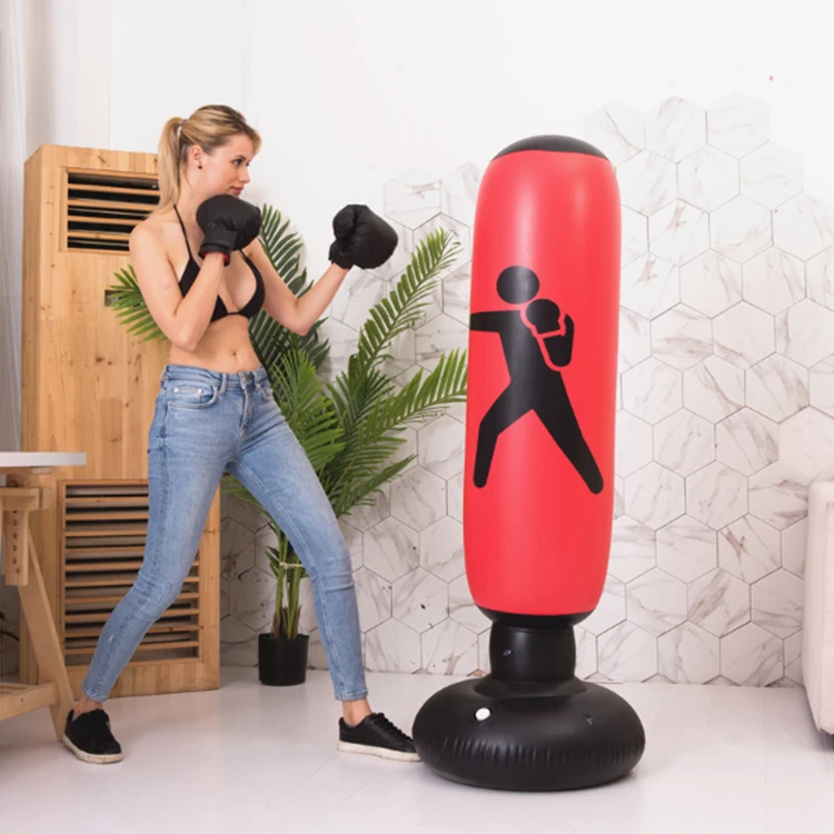Three Color Inflatable Kick Boxing Punching Bag Free Standing