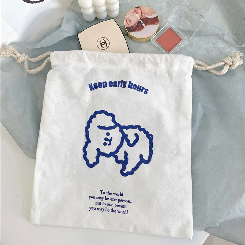 Eco friendly biodegradable cotton bags drawstring small cotton muslin pouch cotton drawstring gift bag with custom logo design