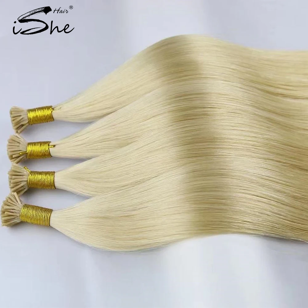 Wholesale 2022 New arrival European Virgin Human Hair Double Drawn Cuticle Aligned I V U Flat Tip Hair extensions ISHE