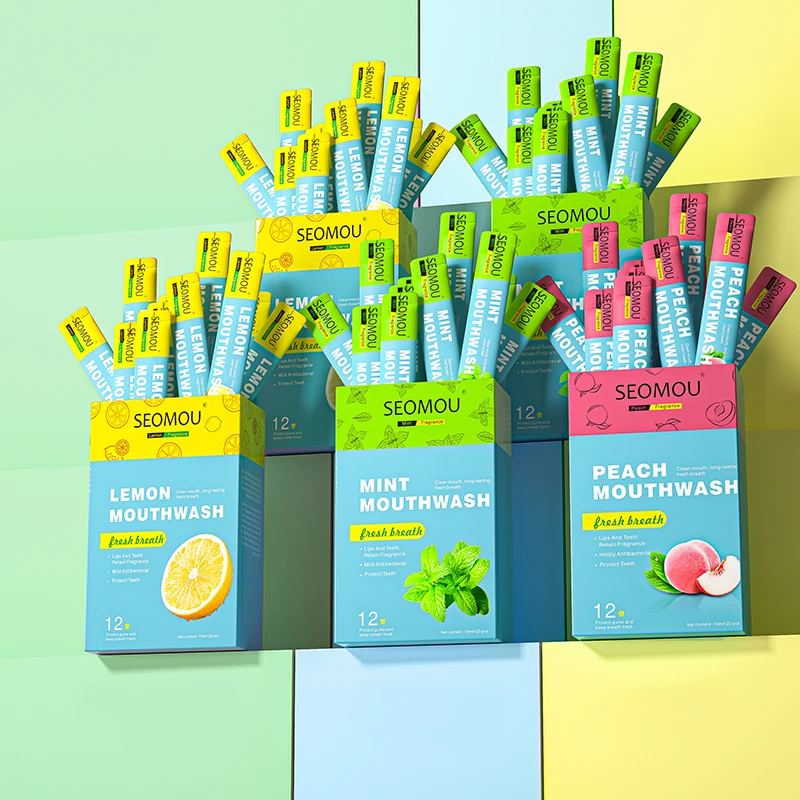 OEM Private Label 10ml Portable Sachet Pocket Mouth Wash Mouth Cleansing Oral Refresher Mini Strip Mouthwash