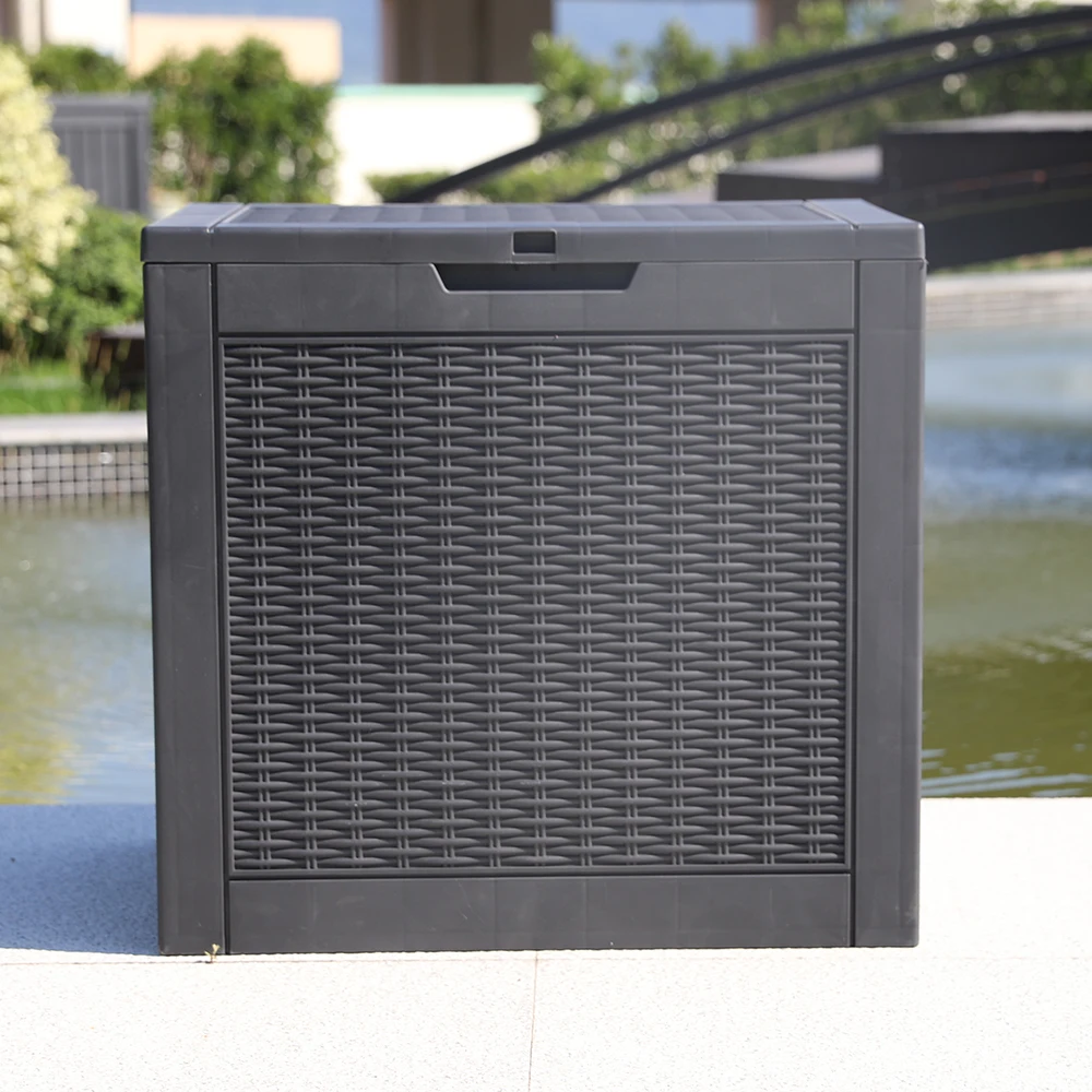 Garden 118L weatherproof rattan effect lockable storage box outdoor