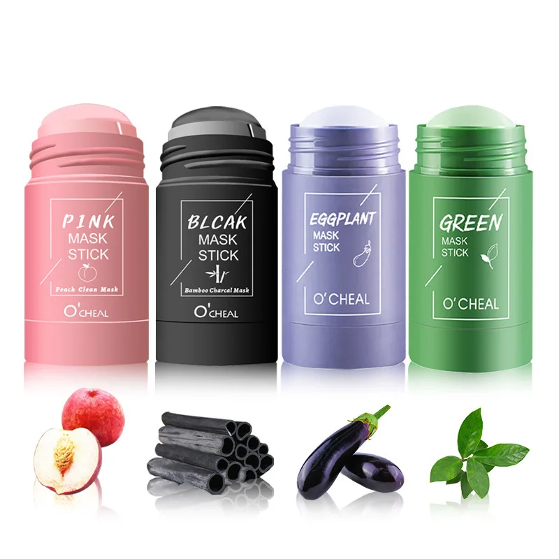 Hot balance skin plant extract face body mask sticks non-irritating green tea eggplant clean pores face-packs clay mask