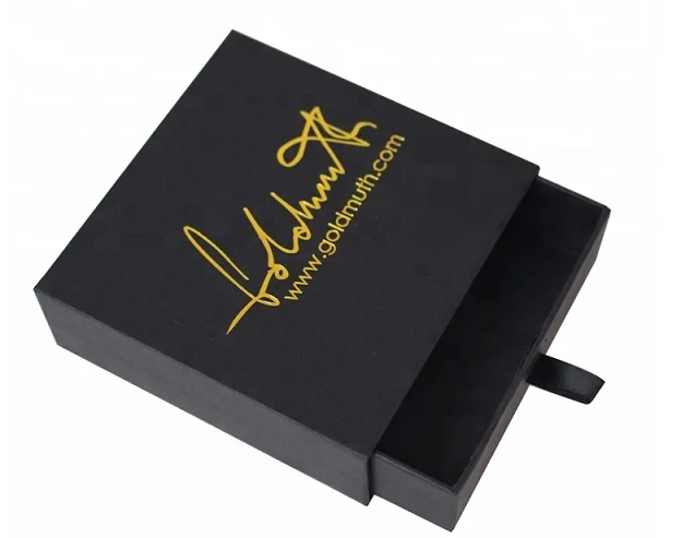 Rose Bright Gold Black Ordered Jumper Paper Gift Box with Ribbon Full Color Gift Box with Draws