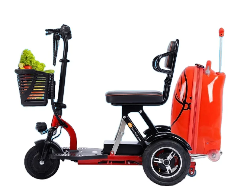 Folding elderly scooter handicapped household small light three-wheeled lithium battery car electric tricycle