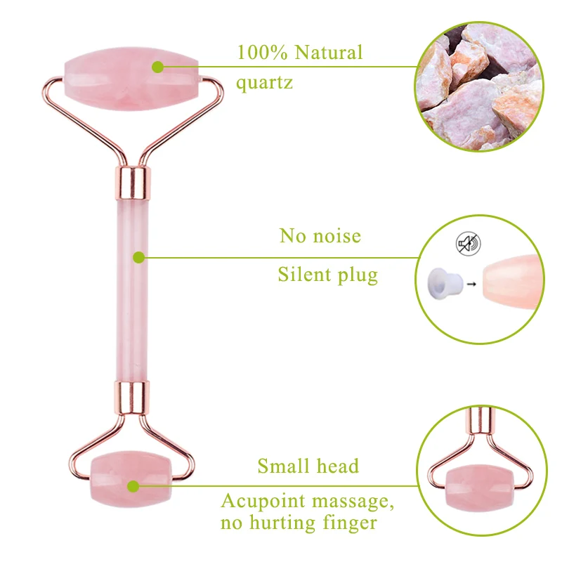 
Wholesale Best Price Jade Roller Natural Big Rough Head Rose Quartz Roller For Facial Massage 