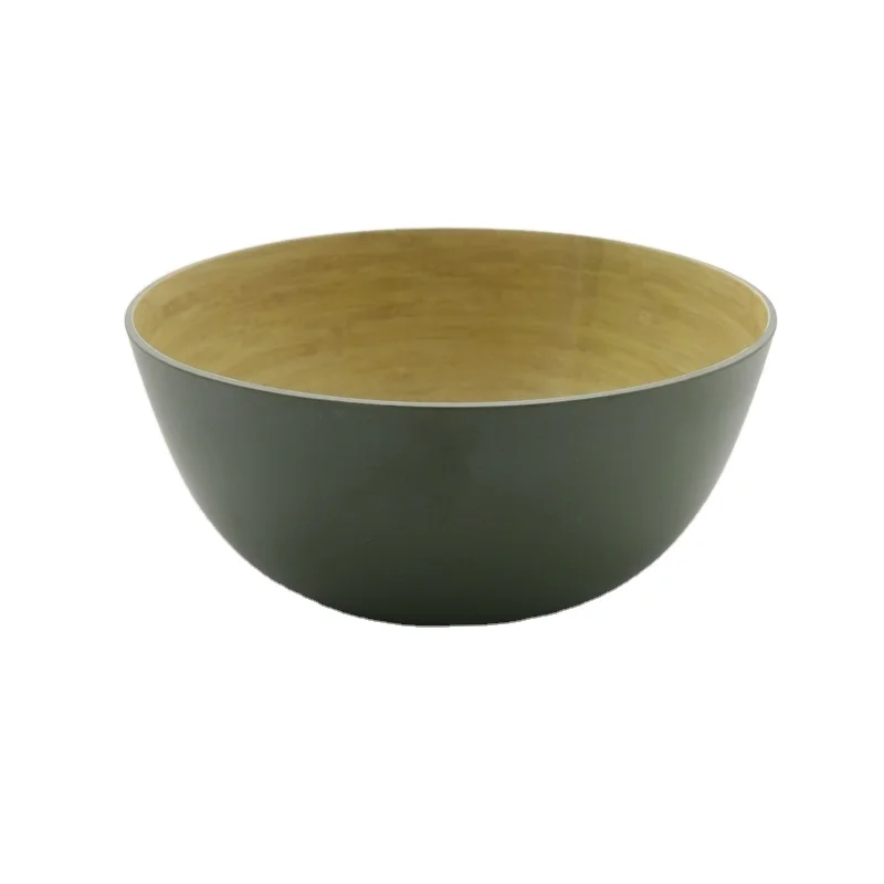 Natural Color Bamboo Fruit Bowls Biodegradable Bamboo Fiber Bowl Plant Based Serving Bowl
