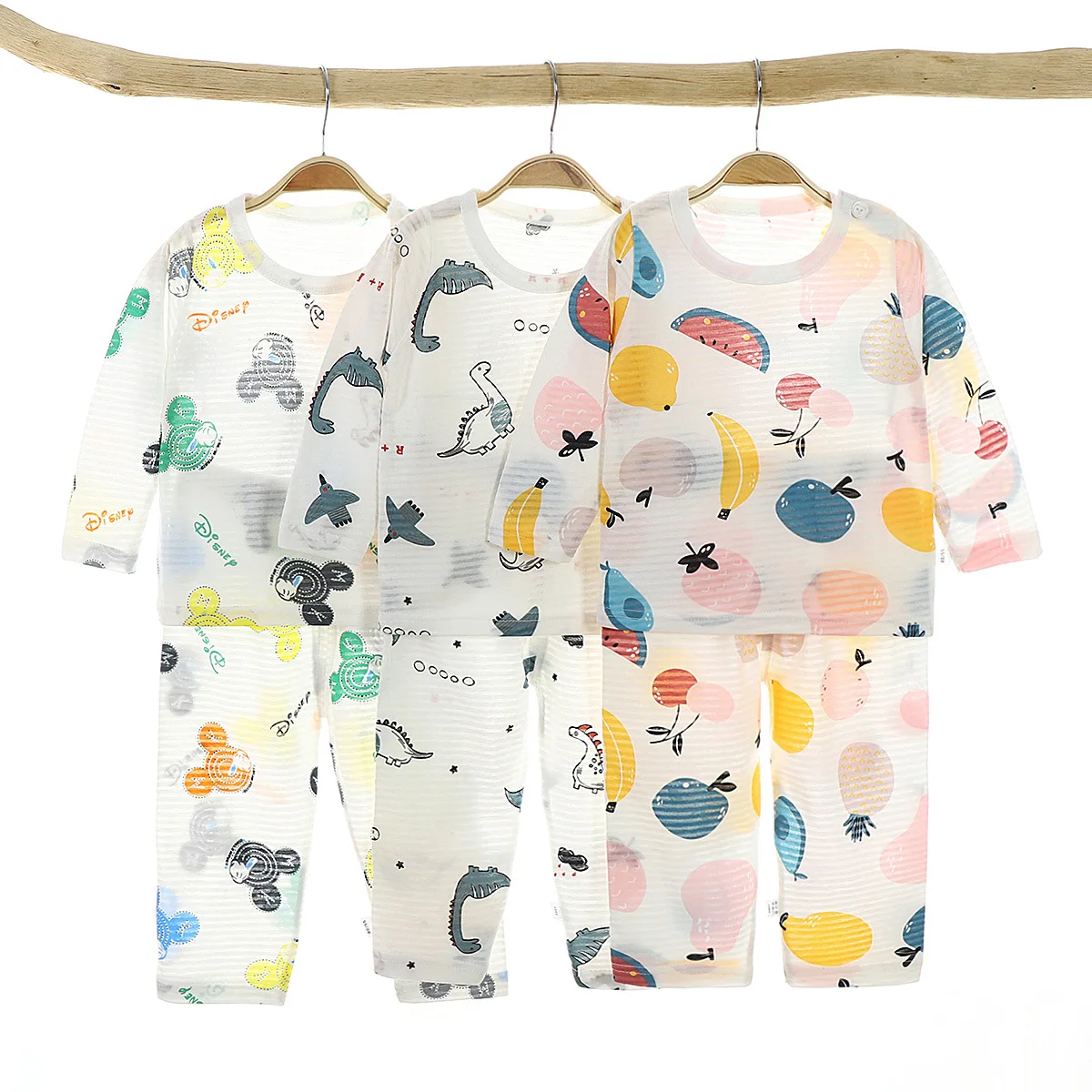 Children Home Wear Kids Air Conditioning Clothing Organic Bamboo Cotton Baby Sleepwear Set Summer Pajamas