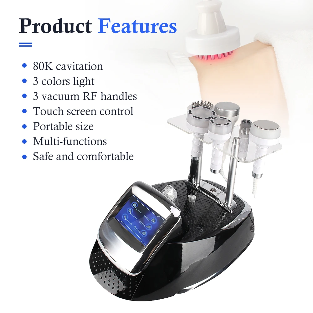 Multifunctional 6 in 1 5D RF 80k Cavitation Slimming Machine Liposuction Body Slimming Shaping Machine Vacuum Cavitation System