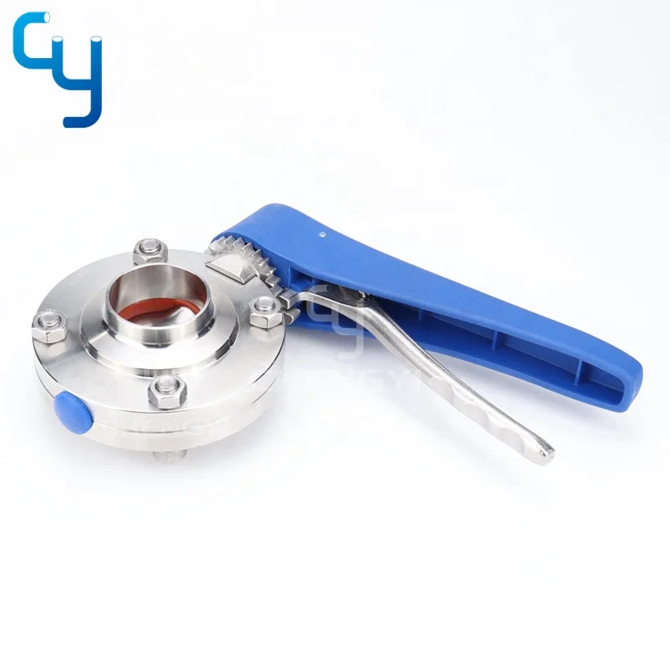 Stainless Steel 304 316L Tri Clamp Manual Sanitary Butterfly Valve With Different Types of Handle