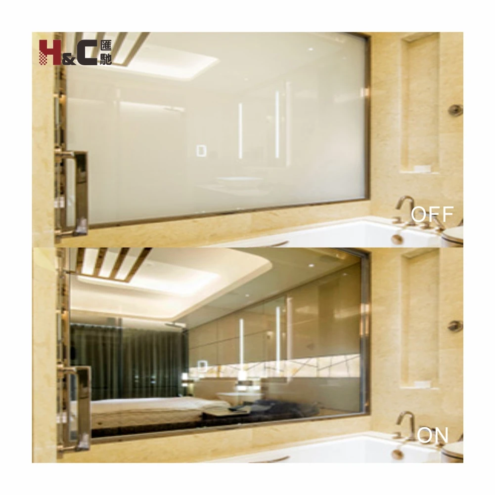 dimmable clear tempered glass low voltage privacy pdlc switchable smart film