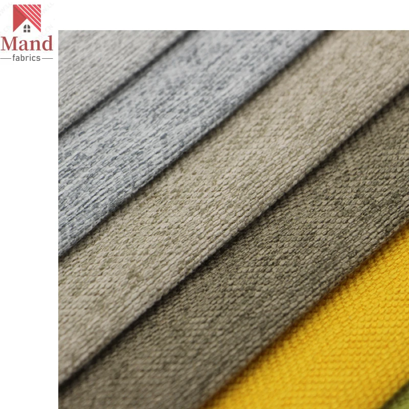 Mand textile wholesale new coming micro polyester dobby woven jute look velvet bedroom furniture fabric from tongxiang