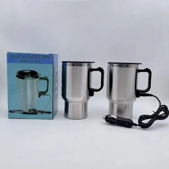 500ml automobile cigar lighter charger Heating Kettle power Stainless Steel Cup Travel Coffee Tea Heated mug