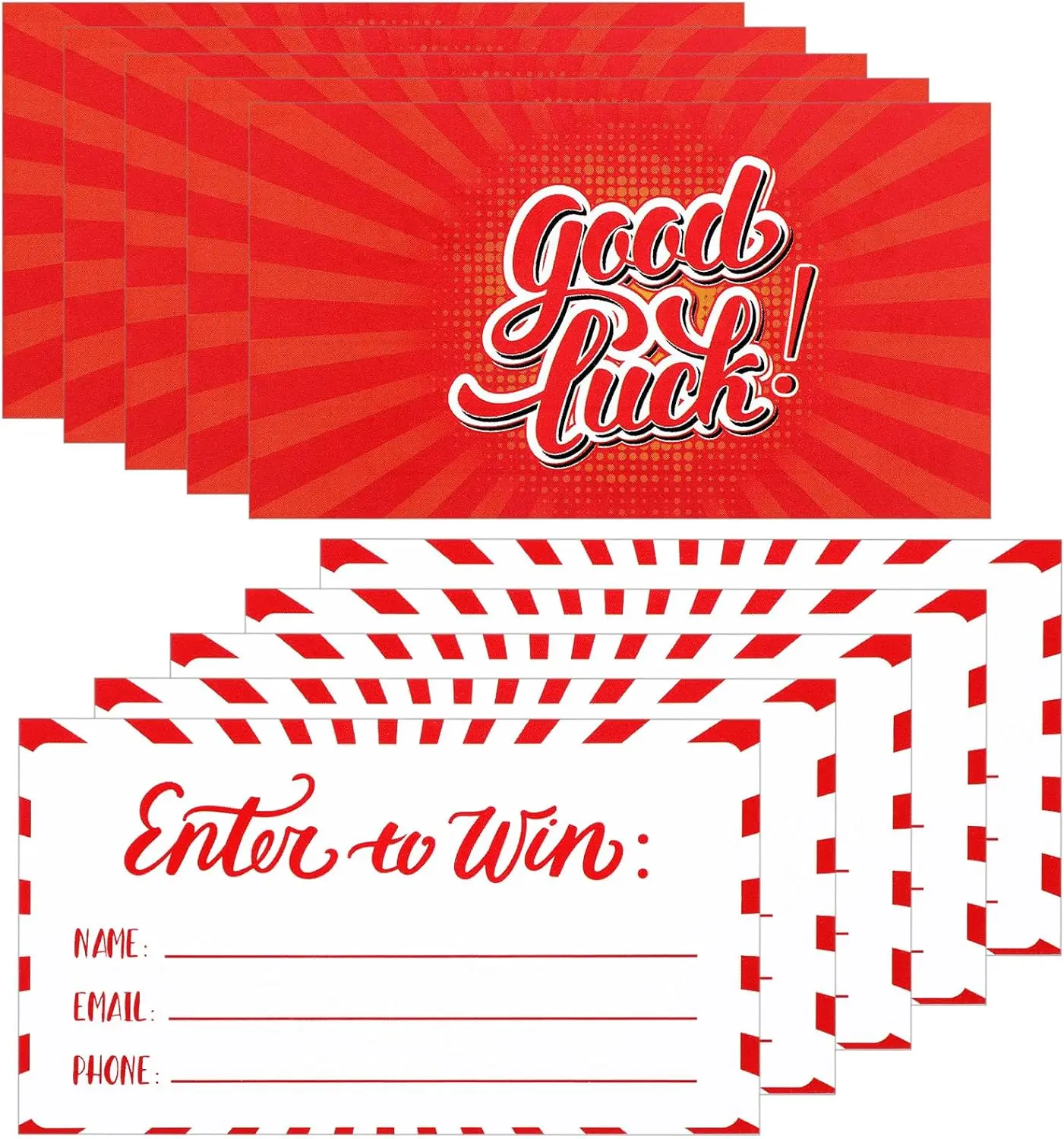 Enter to Win Entry Form Cards with Name Email and Phone Number for Events Contests