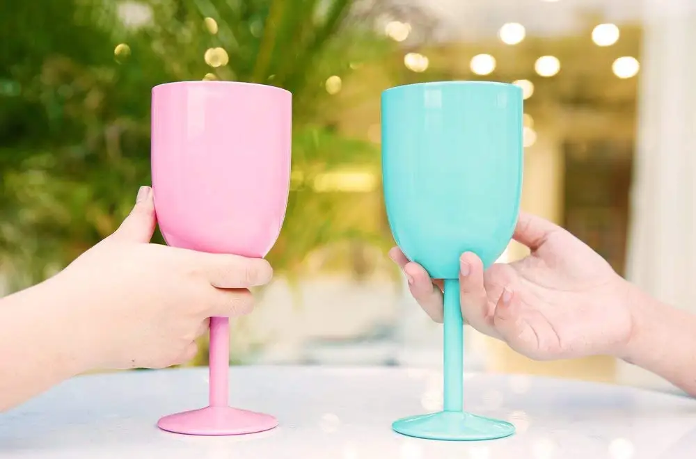 
10 OZ Stainless Steel Wine Glass Double Walled Vacuum Insulated Unbreakable Wine Tumbler Cup With Lid And Straw 