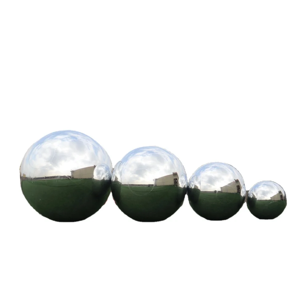 Advertising campaign decoration silver/iridescent PVC floating ball Disco shiny inflatable mirror balls